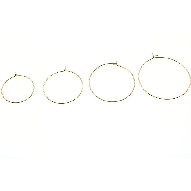 20Pcs 15 20 40Mm Gold Rvs Cirkel Draad Hoepels Oorbellen Loop Haken Oor Hiphop Voor Diy Earring sieraden Maken Bevindingen