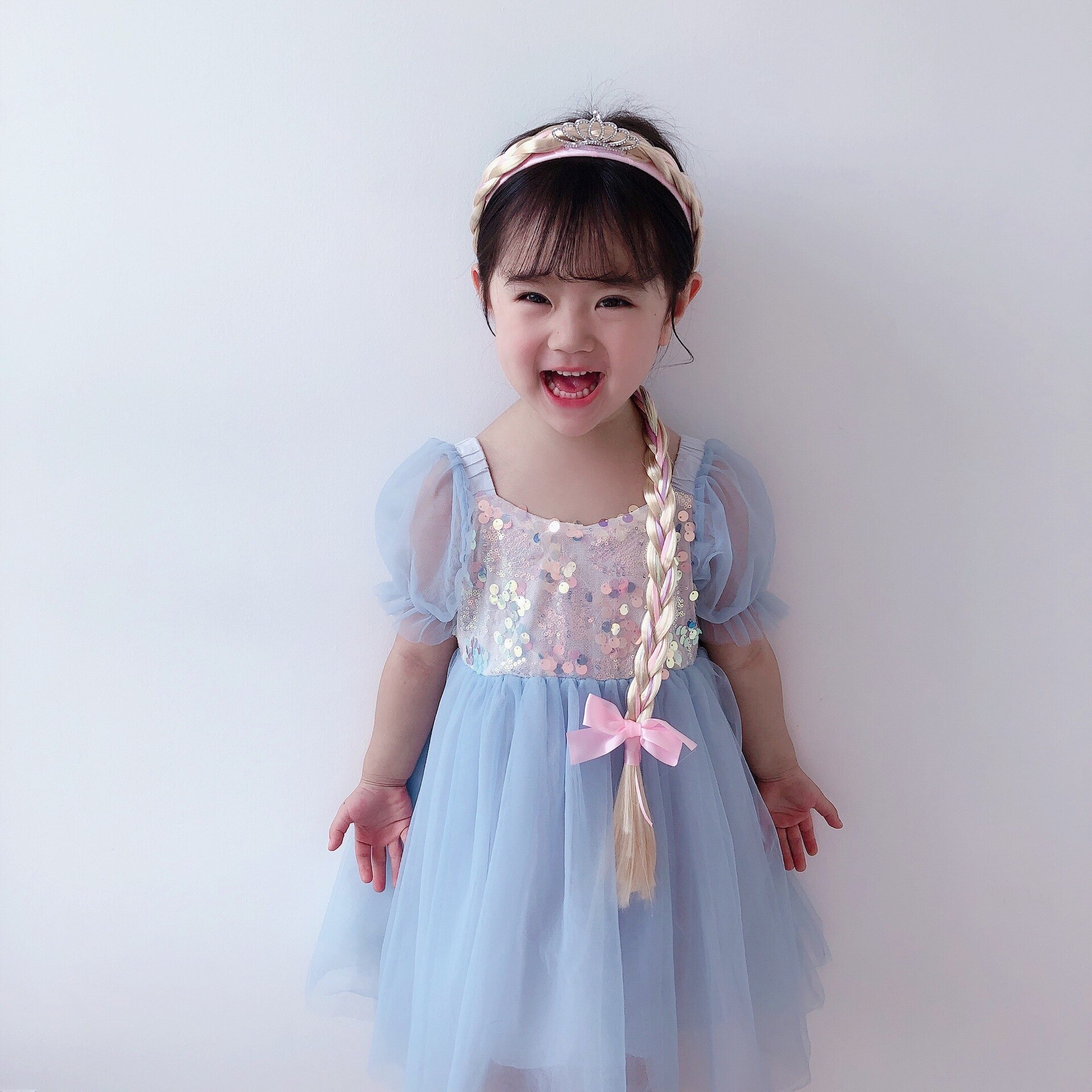 Eenvoudige, schattige cartoon sneeuwvlok kroon pruik met strass steentjes, vlechten, kinderhoofdband voor meisjes, haaraccessoires