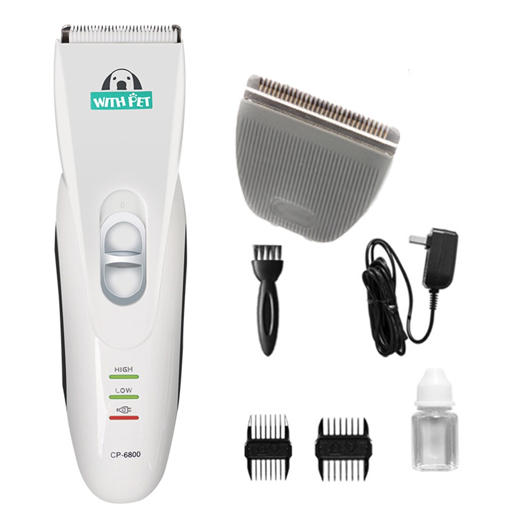 Cortadora eléctrica de CP-6800 para mascotas, máquina de afeitar para acicalamiento de perros, afeitadora de plata recargable: Add 1 pcs blade