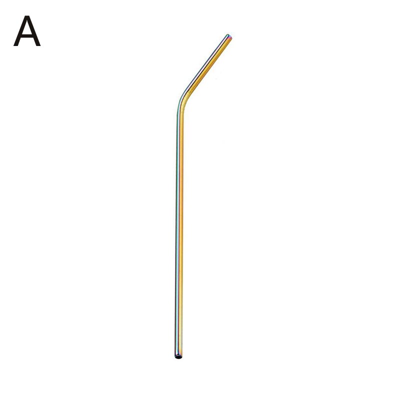 Reusable Metal Drinking Straws 304 Stainless Steel Sturdy Bent Straight Drinks Straw Colourful Party Bar Accessory: 04-A