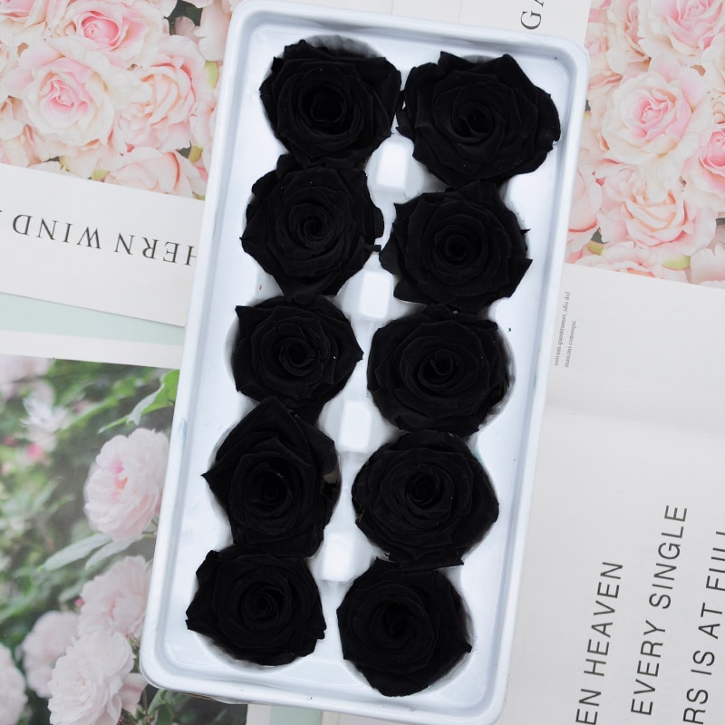 10 st/kartong 4cm konserverade blommor ros blomma odödlig ros alla hjärtans dag evigt liv blomma nivå b