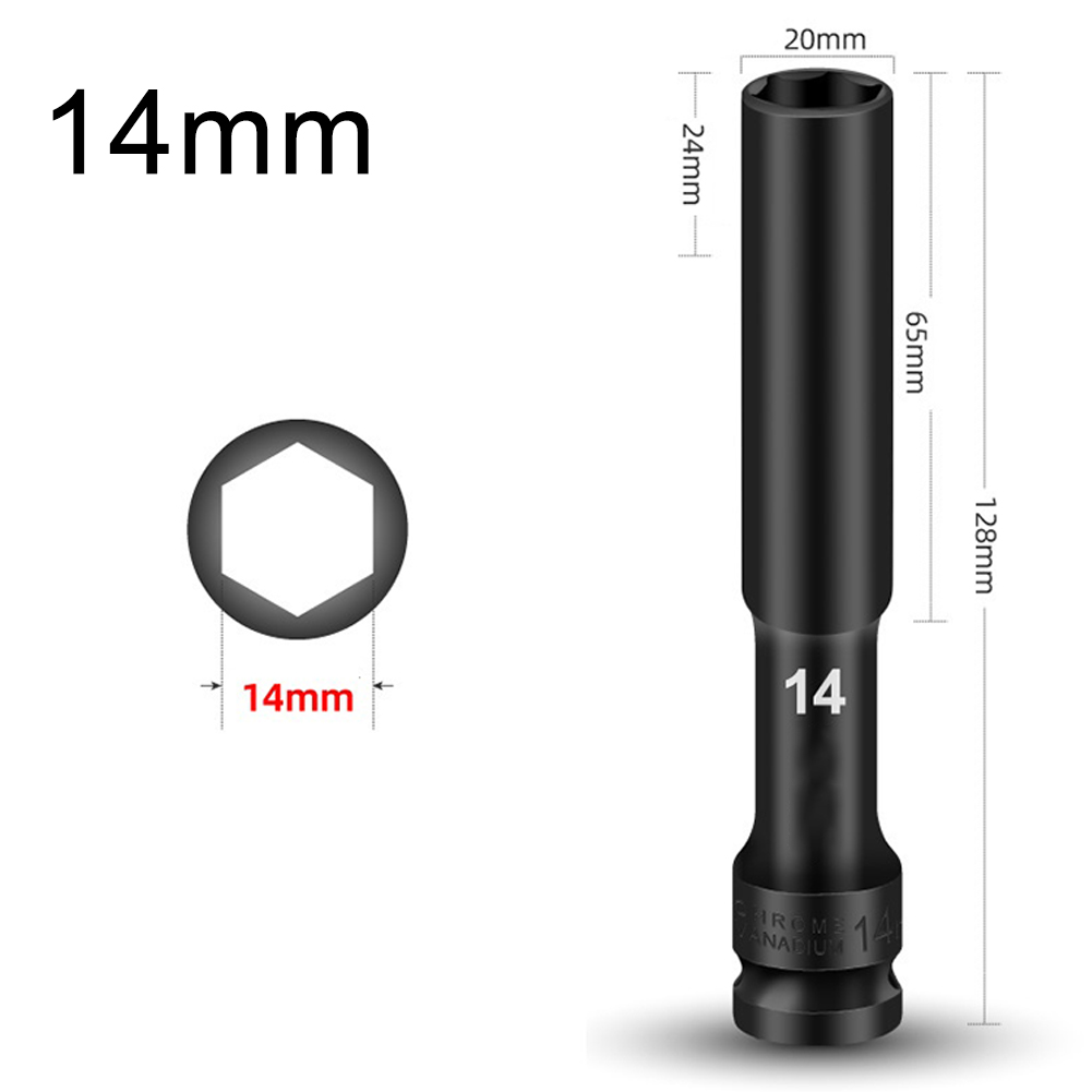 1/2 Drive Socket Impact Wrench Hex Socket Head 8-24mm Adapter Spanner Converter Deep Impact Socket Head Tire Removal Tools: Brown