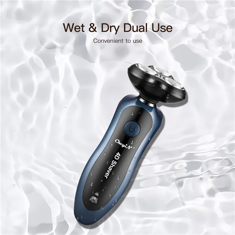 4 em 1 máquina de barbear elétrica 3 lâminas barbeador barba navalha nariz aparador cabelo clipper recarregável escova de limpeza facial para homem