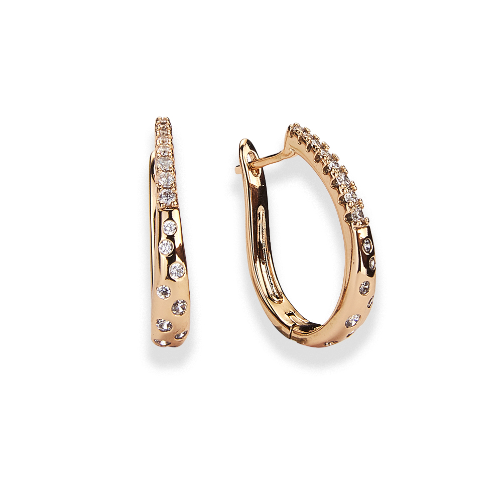 Pendientes colgantes de cristal de circón de para mujer, aretes estéticos de redondos huecos de Color dorado, de joyería