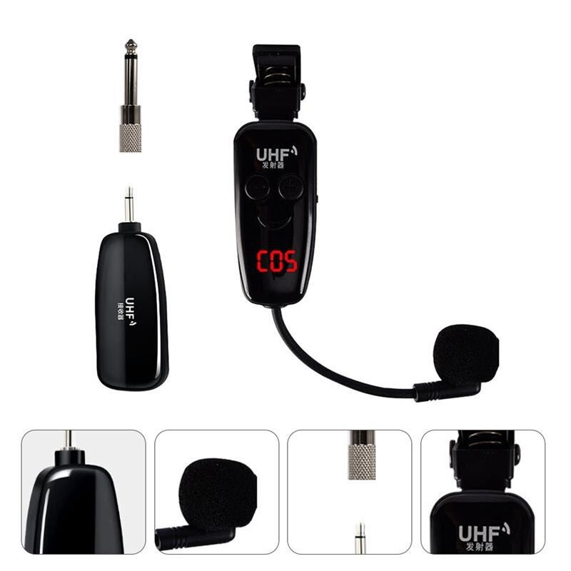 UHF Saxophone Mic Wireless Microphone System Clip on Musical Instruments for Saxophone Trumpet Sax Horn Tuba flute Clarinet Pipe
