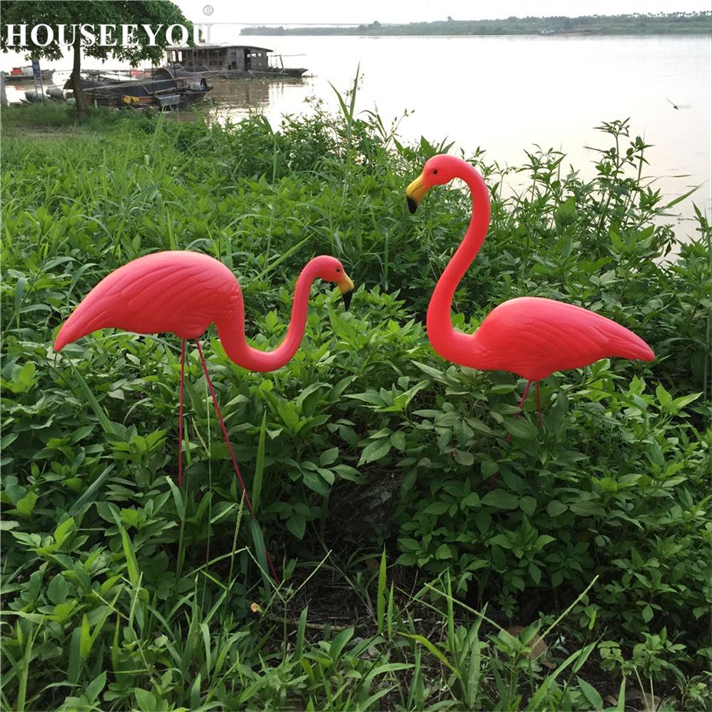 Flamingo Gazon Decoratie Plastic Kunstmatige Versieren Beeldjes Flamingo Ornament Yard Tuin Balkon Arts Decoraties