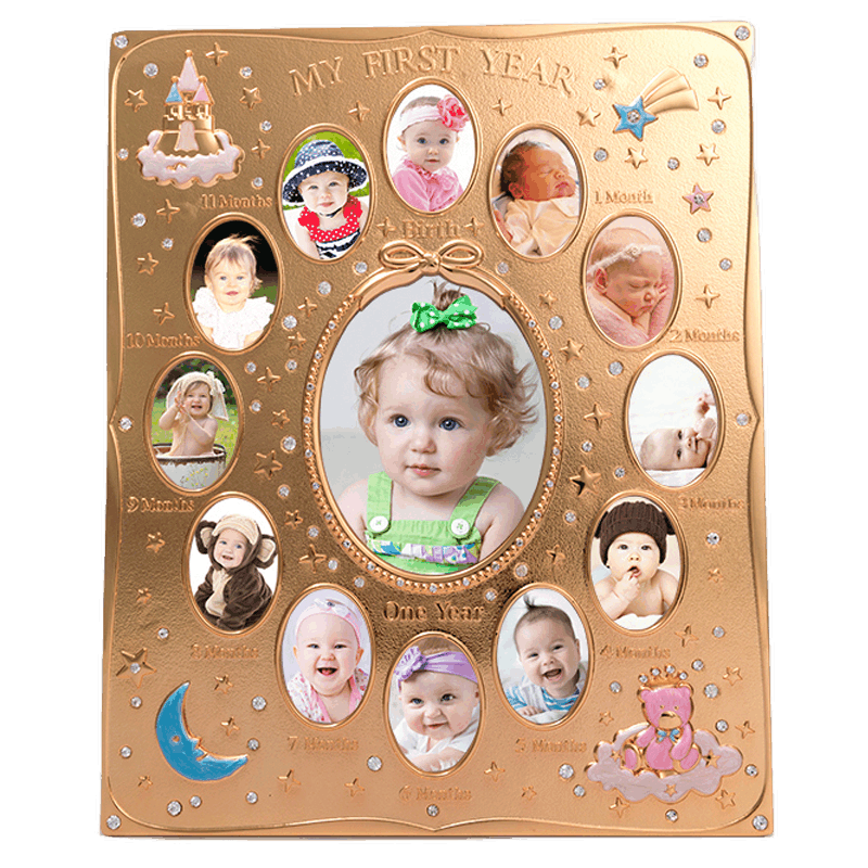 Tiny Ideas Baby's First Year Picture Frame First Year By Month Newborn Baby Registry DIY Birthday Anniversary Photo Frame