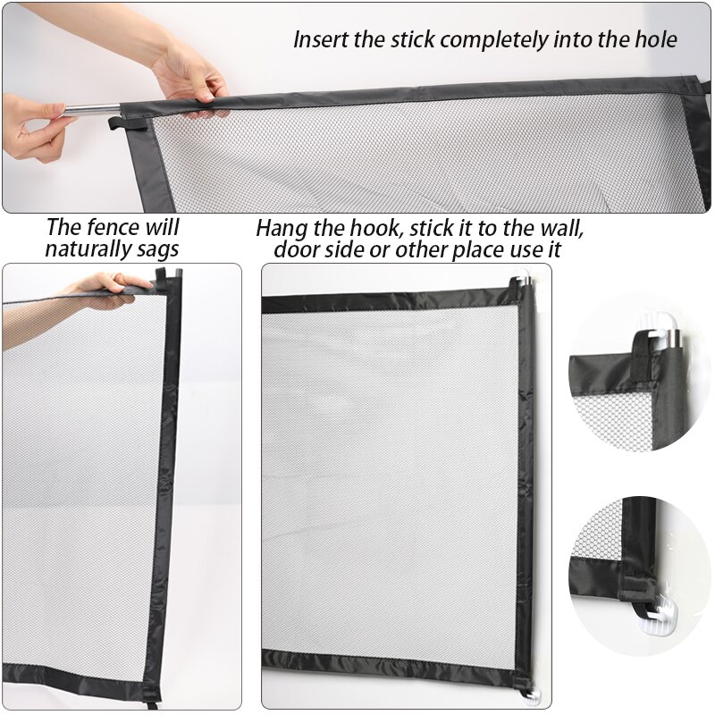 AAG Folding Baby Barrier Safety Fence Portable Baby Gate Safe Guard Children Isolation Net Kid Safe Guard Protect for Pets *