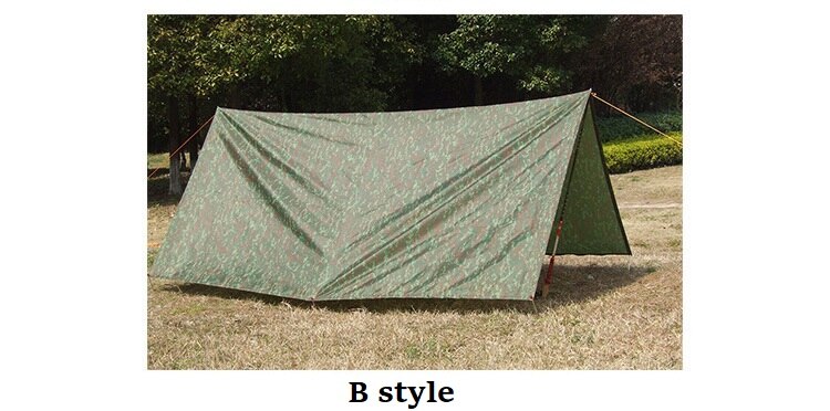 Outdoor-bergsteiger-zeltunterlage, strapazierfähiges oxford-gewebe, wind- und regendicht, sonnenschutz, picknick- und grillmatte 3*3 m: B ohne stützstange