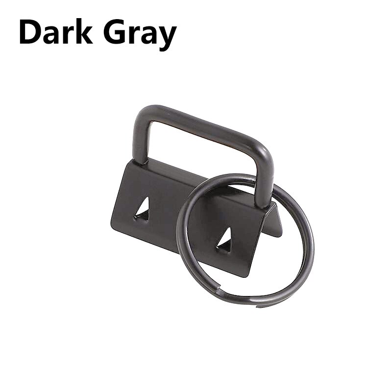 10 stk nøglefob 26mm nøglering splitring til armbåndsarmbånd bomuldshale klip hardware tilbehør: Mørkegrå