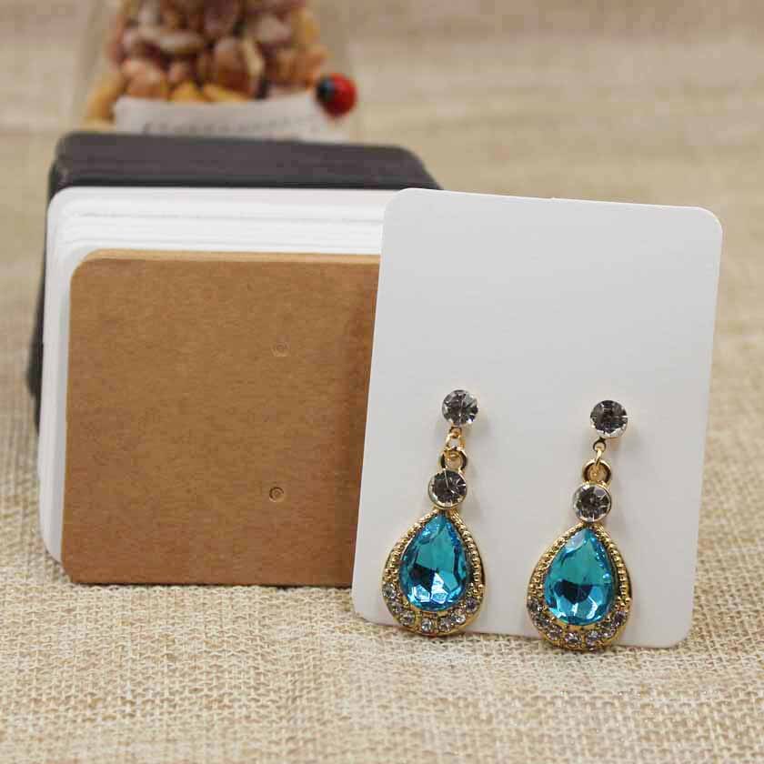 leer weiß/braun/schwarz schmuck verpackung & Anzeige Schild karte ohrring verpackung karte Schild 200 stücke Profi viel