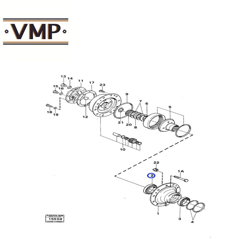 6210074 - rullelager for  a25g, a30g, a25d, a40e, a30f, a25e 4 x 4 volvo leddstyrte dumpere - vmp