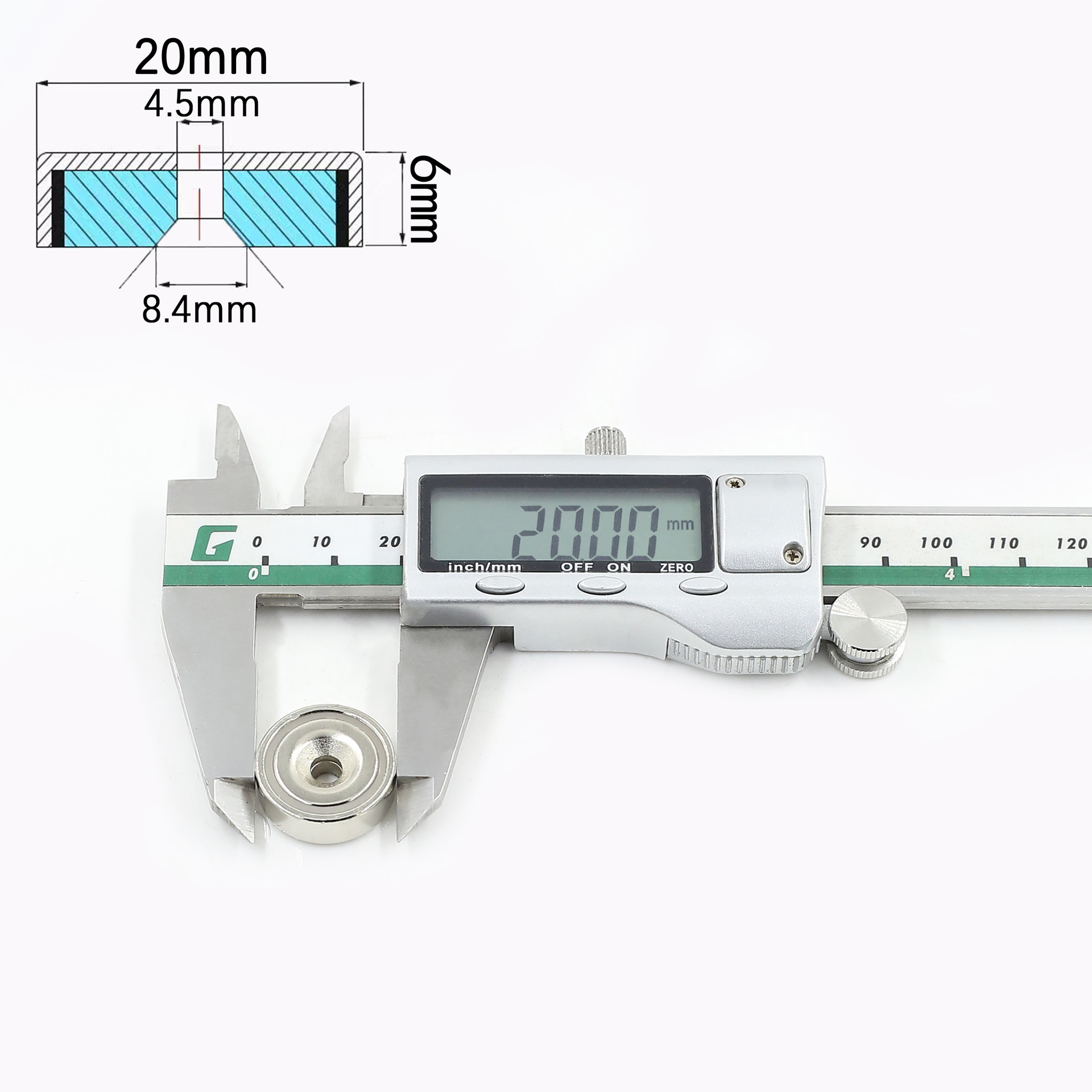 Countersunk Ring Hole Rare Earth Neodymium Magnets D16mm 20mm 25mm 32mm 36mm 42mm Strong Crafts Magnet N52 Salvage Magnets Parts: Gold
