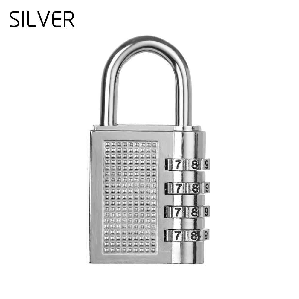 10 Soorten Beveiliging 3/4 Cijfercombinatie Hangslot Bagage Lock Koffer Code Zinklegering Kast Kast Locker Lock: silver