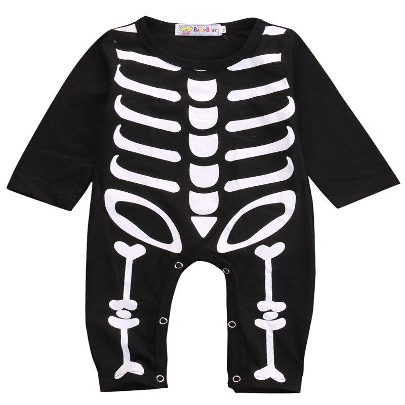 Winter Halloween Children Romper Clothes Newborn Baby Boy Girl Halloween Rompers Cotton Skeleton Costume Clothes Outfit