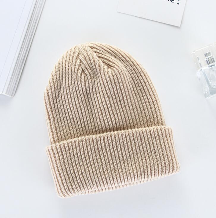 Solid strikket varm blød trendy vinter hatte enkel koreansk stil kvinder afslappede hætter all-match beanie hip hop hat: 6