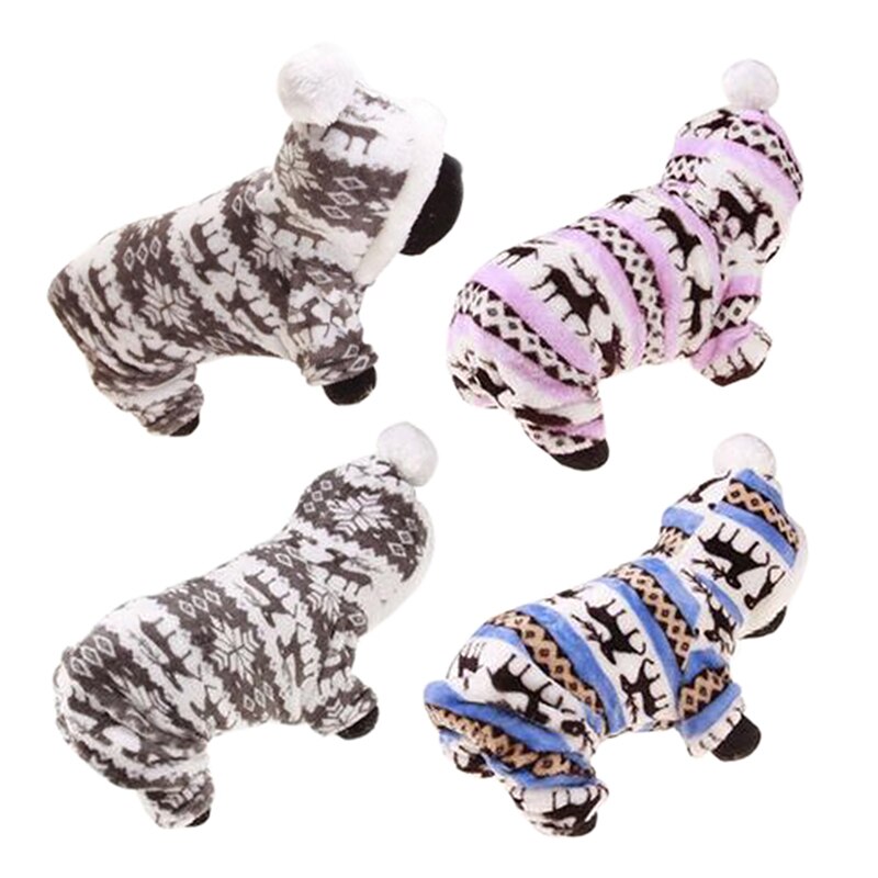 S/M/L/XL/XXL Coral Velvet Cold-proof Pets Dog Winter Cotton Coat Warm Small Deer Patterns Pet Dog Puppy Clothes