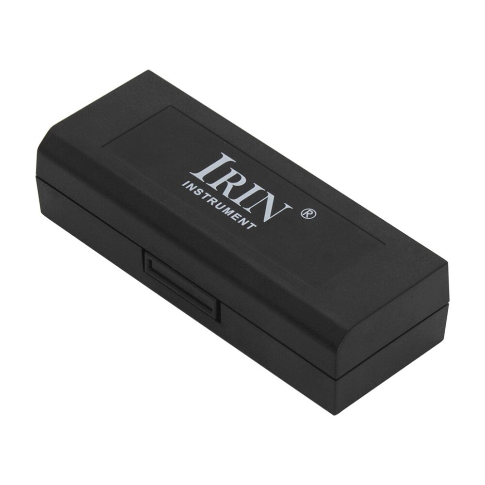 Bluesharpe 10 hull 20- tone munnspill fullpakket med en plastboks som spiller instrumenter små instrumenter (svart med rensetrekk