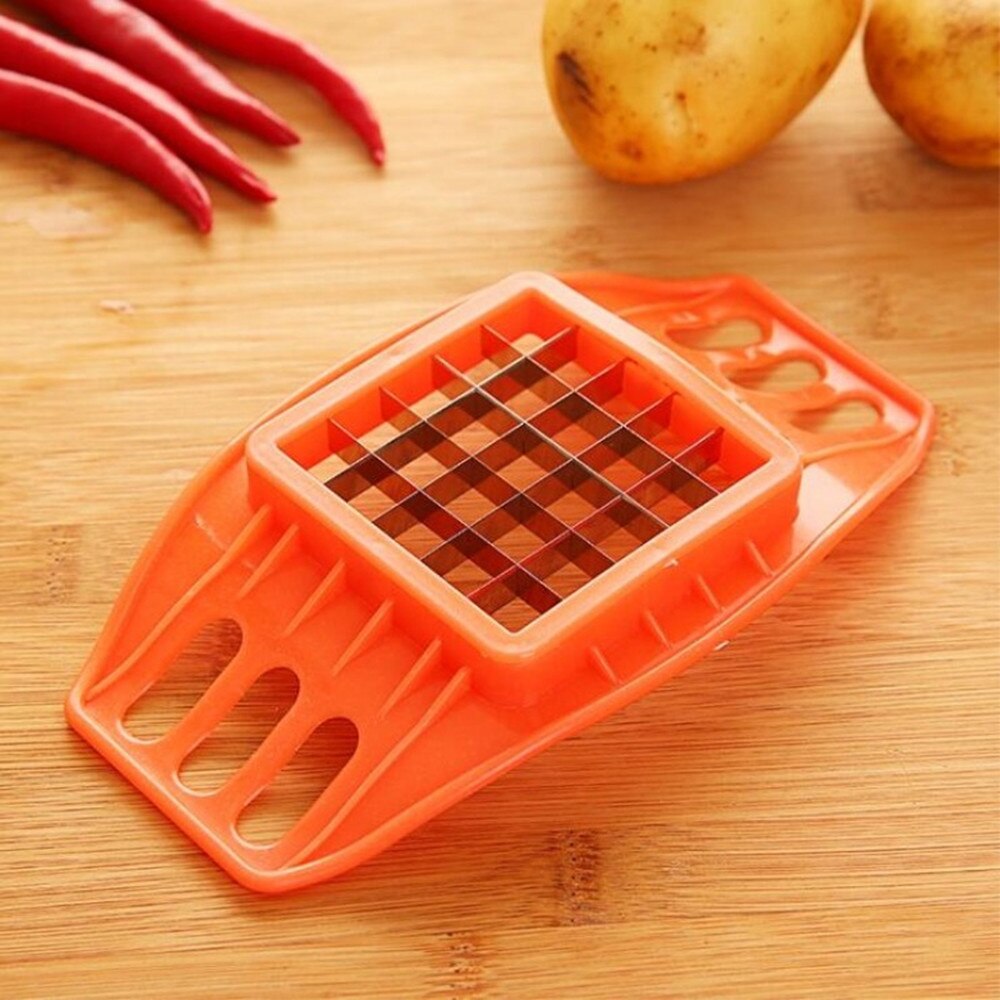 Machine à découper des tranches de pommes de terre et des frites, un outil pointu pour faire des frites, des outils de cuisine pour couper des morceaux de pommes de terre, des frites: orange