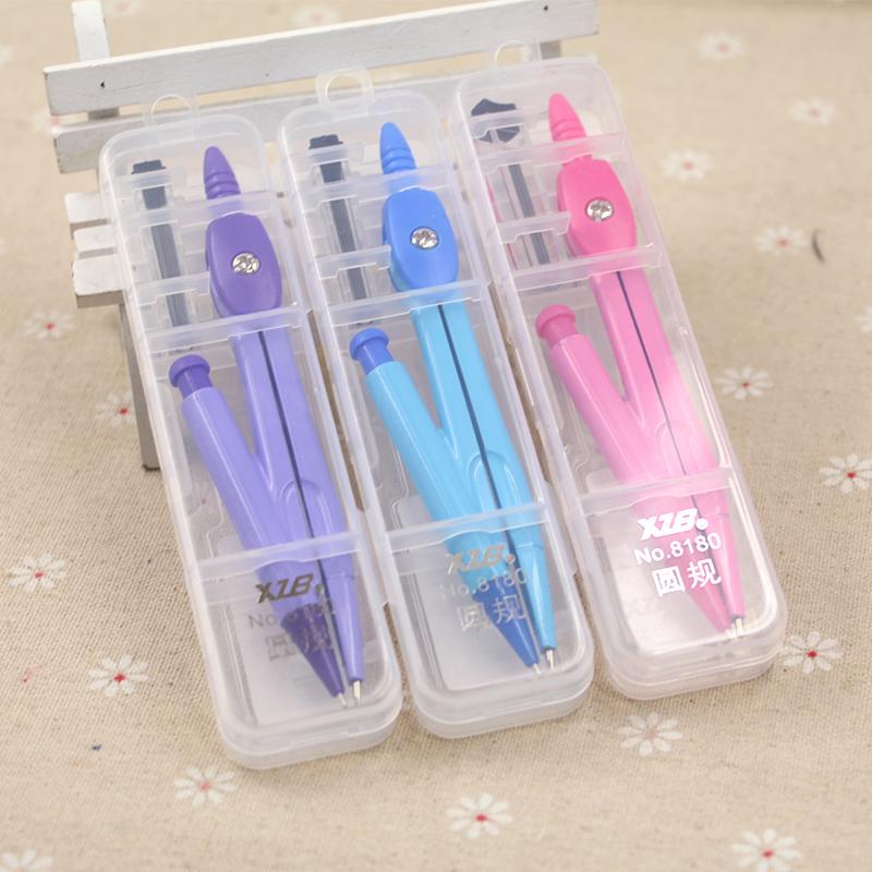 Compas d'école pour filles mignonnes, papeterie pour écoliers, ensemble de géométrie compas brujula, accessoires de dessin en maths