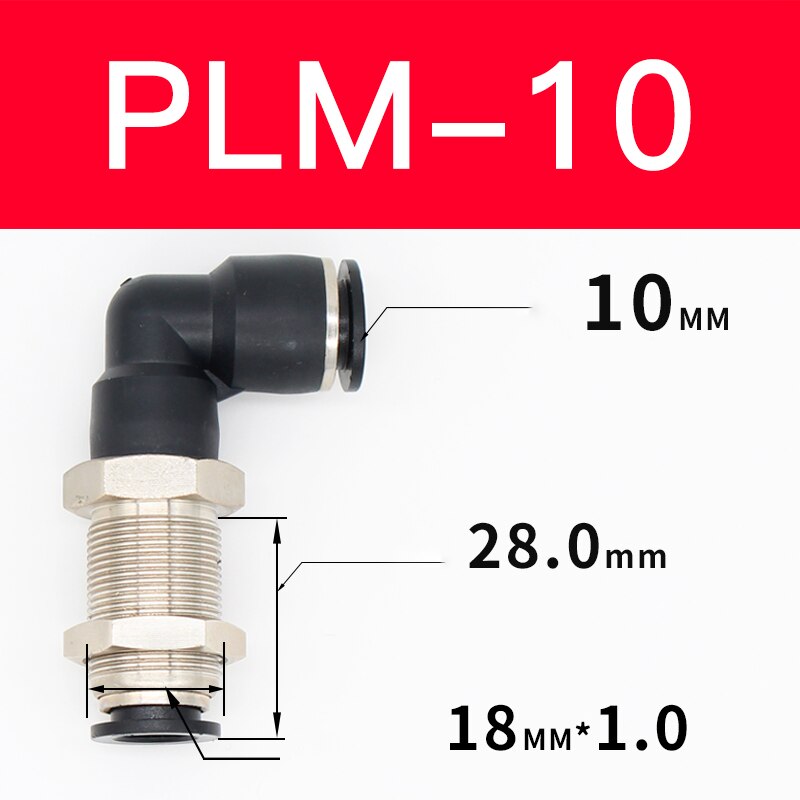 Seria PLM dla 4/6/8/10/12mm elementy pneumatyczne złącze grodziowe szybkozłączka rura łącząca: PLM-10