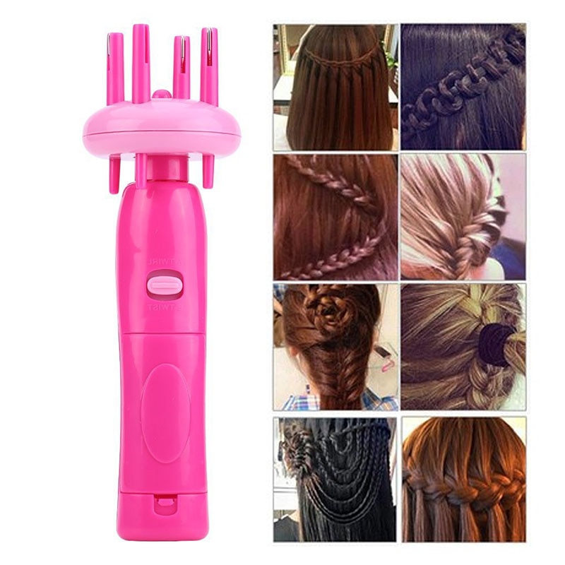 Kvinder bærbar elektrisk automatisk diy frisure værktøj fletemaskine hårvæv rulle twist braider enhed kit hår styling værktøj