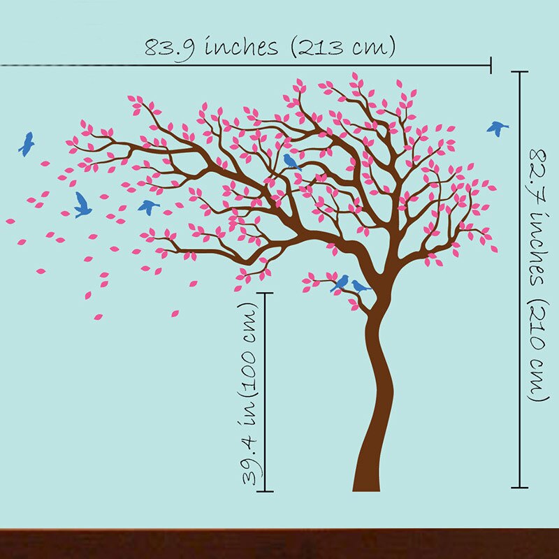 Grand arbre blanc oiseaux Vintage Stickers muraux amovible pépinière murale Stickers muraux pour enfants salon décoration décor à la maison