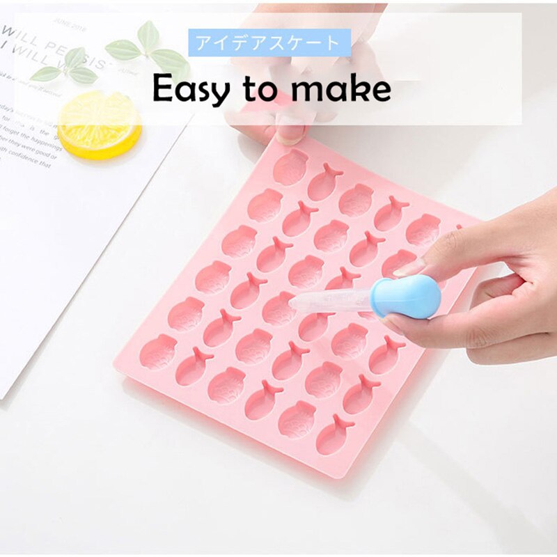 Molde de gomitas de silicona para cubitos de hielo, para hornear gelatina y dulces, resistente a altas temperaturas, DIY, molde para gelatina y hielo