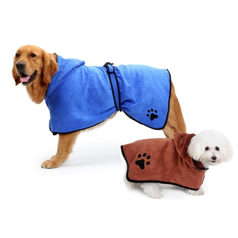Hond Handdoek Super Absorberende Hond Badjas Microfiber Badhanddoeken Sneldrogend Kat Badhanddoek Fiber Bruin/Blauw
