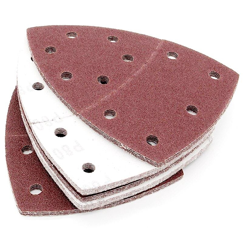 40PCS Sandpaper Sheets Hook and Loop Sanding Sheets 105 x 152mm 11 holes Grain Disk Sandpaper 60 240Grits Sanding