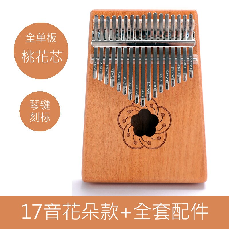 Kalimba 17 tasti Thumb Piano strumenti musicali in legno di alta qualità Mbira Body con libro di apprendimento Kalimba Piano regalo di natale: Flower