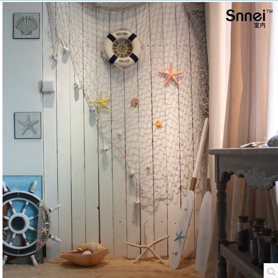 Plafond Decoratie Muur Opknoping Vis Netto Schelpen Coral Decoratieve Visnet Nautische Home Decor