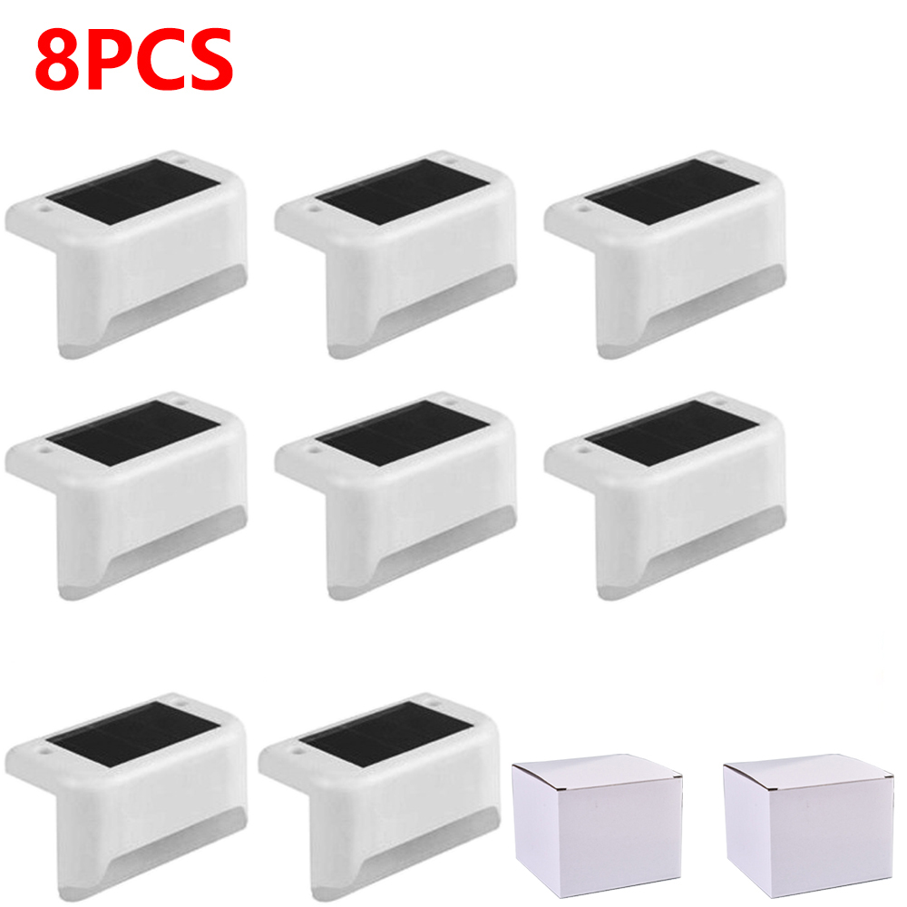 Warm White LED Solar Step Lamp Path Stair Outdoor Garden Lights Waterproof Balcony Light Decoration for Patio Stair Fence Light: Lemon yellow / 6-10W