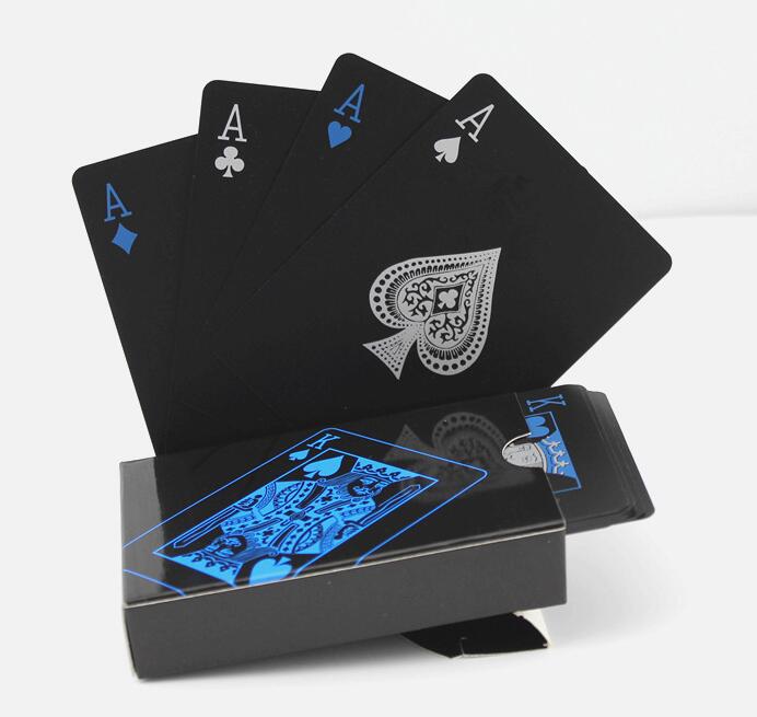55 pz/ponte Rosso/Blu Nero Impermeabile Del Pvc Durevole Tipo macchia Carte da Gioco di Plastica retrò Posteriore Della Banda Magia trucco di Scena