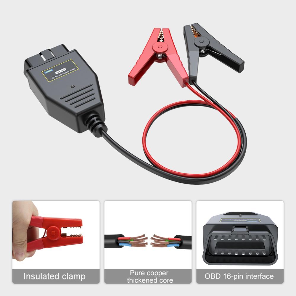 AUTOOL BT30 Car OBD2 ECU Connector Battery Saver Auto ECU Memory Savers Automotive OBD 2 Emergency Electrical Plug Car Fuel Save