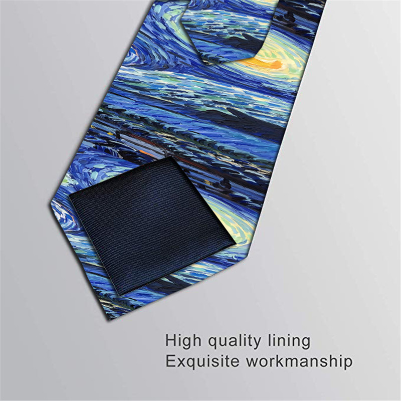 Mens Neck Ties 8cm Classic Oil 3D Painted Wedding Tie For Groom Men&#39;s Neckties Slim Novelty Ties Business Accessories 5LD36