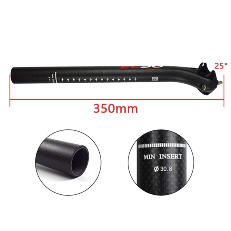 in Fibra di carbonio MTB Della Bici Della Strada Reggisella Leggero Reggisella Tubo 25.4/27.2/30.8/31.6x350/400mm: 2SS702009-C-350