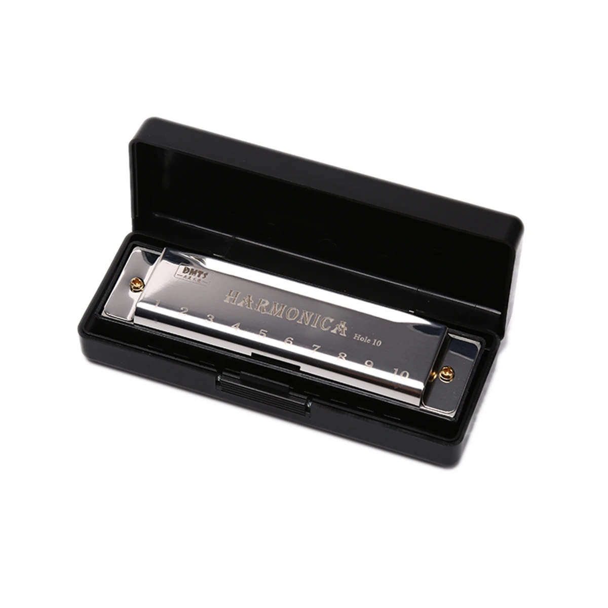 Harmonica Key of C 10 Hole Diatonic Harmonica C with Case for Beginner Students Kids with Case: Silver