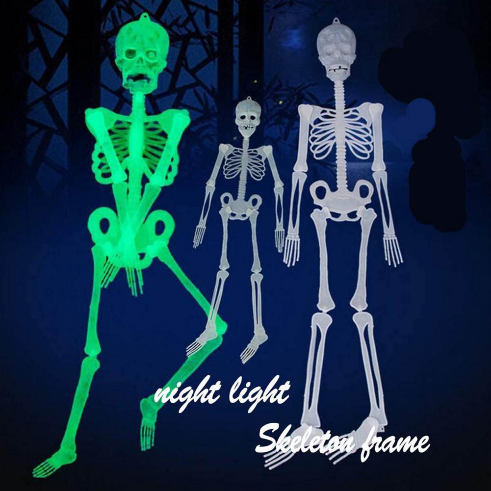 Halloween Lichtgevende Schedel Skelet Body Eng Speelgoed Spookhuis Lastig Prop Fluorescerende Spoof Speelgoed Grappig