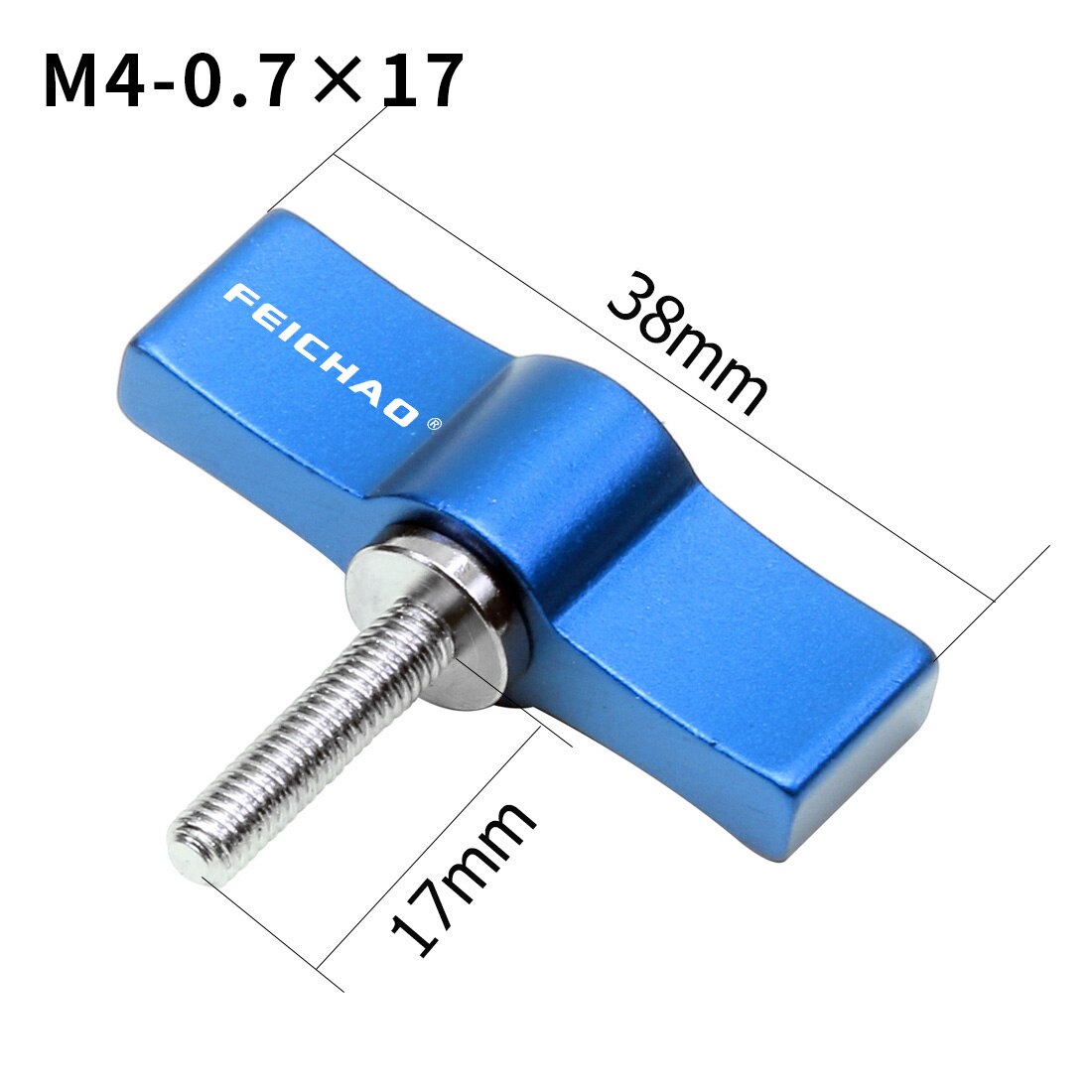 Tornillo de acero inoxidable 1/4 para cámara SLR mango ajustable, M4, M5, 304, adaptador de bloqueo de abrazadera deslizante, llave en forma de T para Gopro: M4x17 Blue