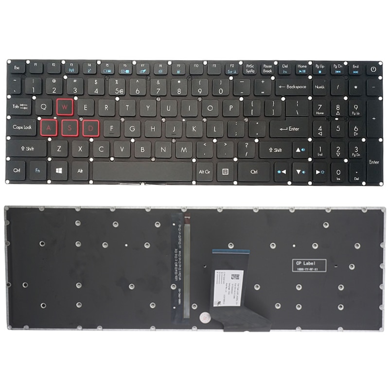 For Acer Nitro 5 AN515-51/52 AN515-53 N16C7 N17C1 Series Laptop Keyboard US Black With Backlit Without Frame