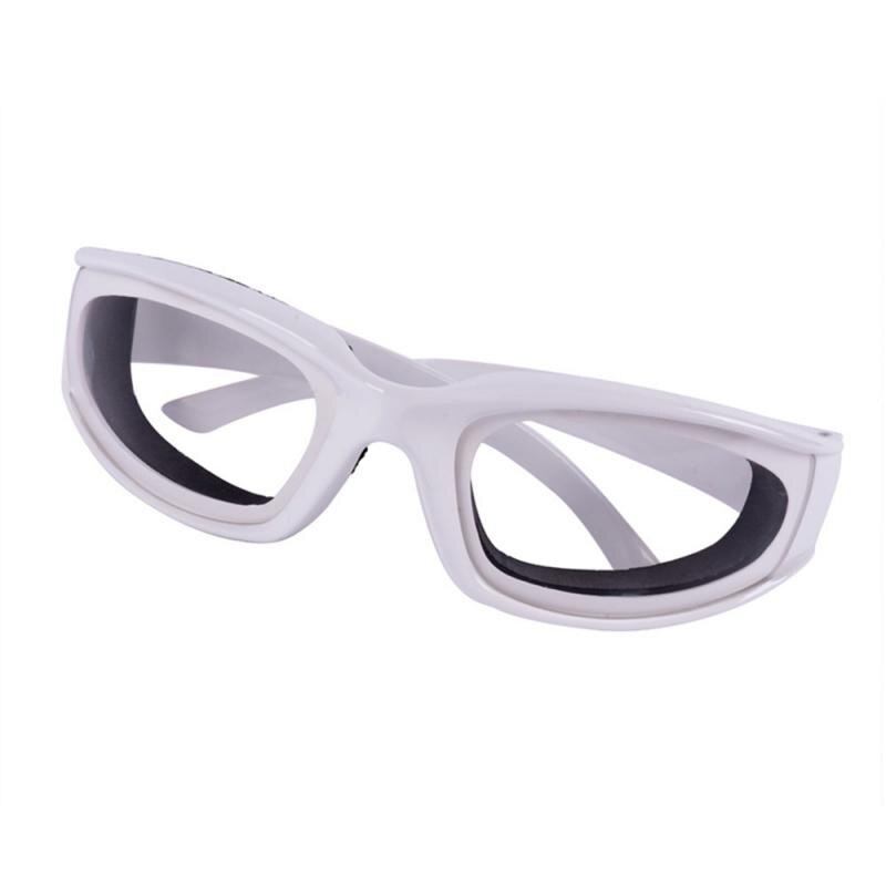 Gafas para cortar cebolla, sin lágrimas, para picar y picar, protección facial, utensilios de cocina: Blanco