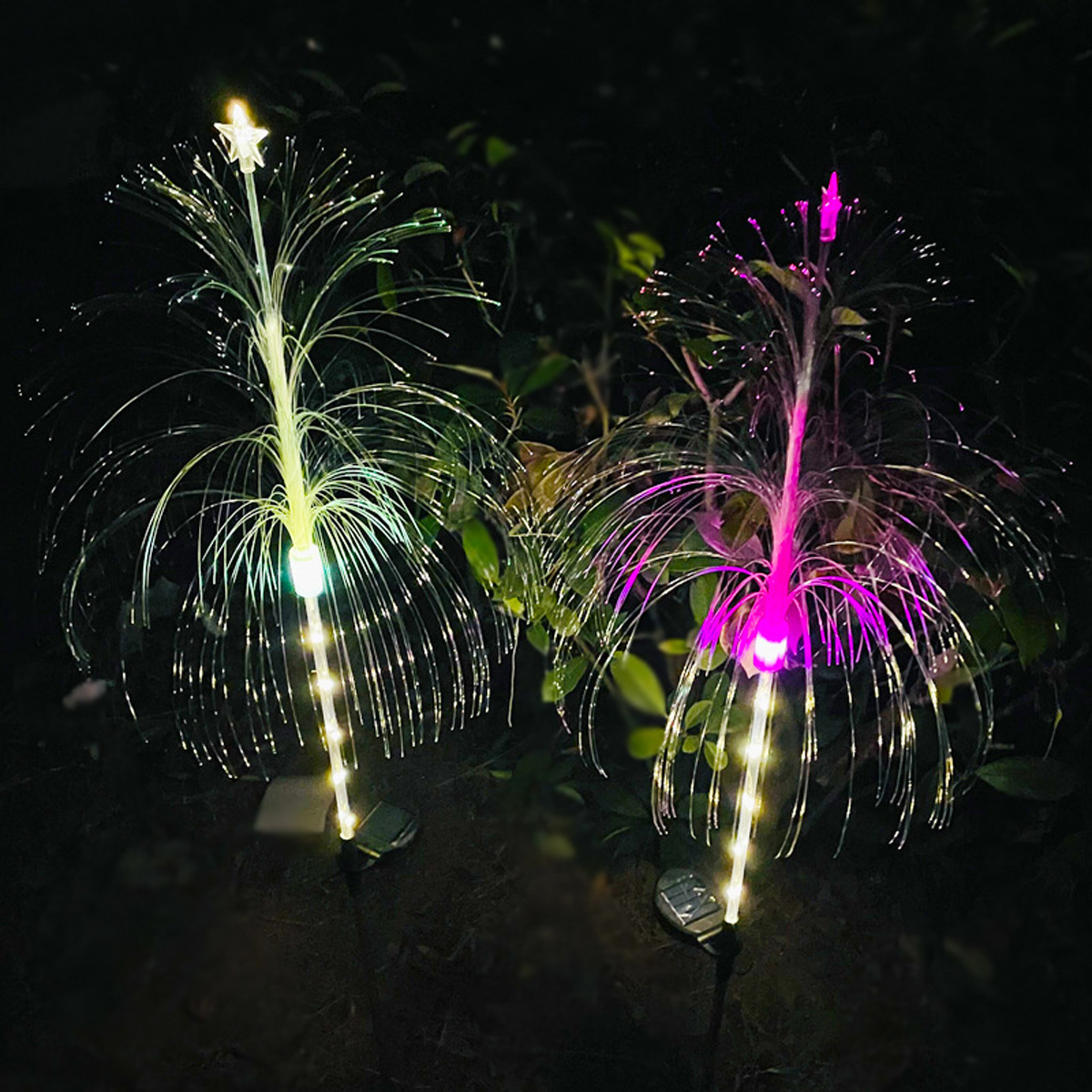 Magical Solar Jellyfish Light Garden Pathway Decoration Lights Fiber Optic Jellyfish Lawn Lighting Outdoor Patio Villa Yard Lamp: moon blue / 6-10W