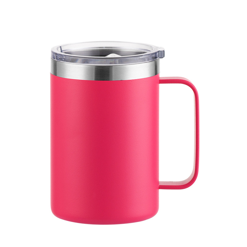 Nueva taza de café de acero inoxidable de doble pared, taza de té de 12oz y 16oz, 350ml, 450ml, termo aislado, tazas al vacío con mango