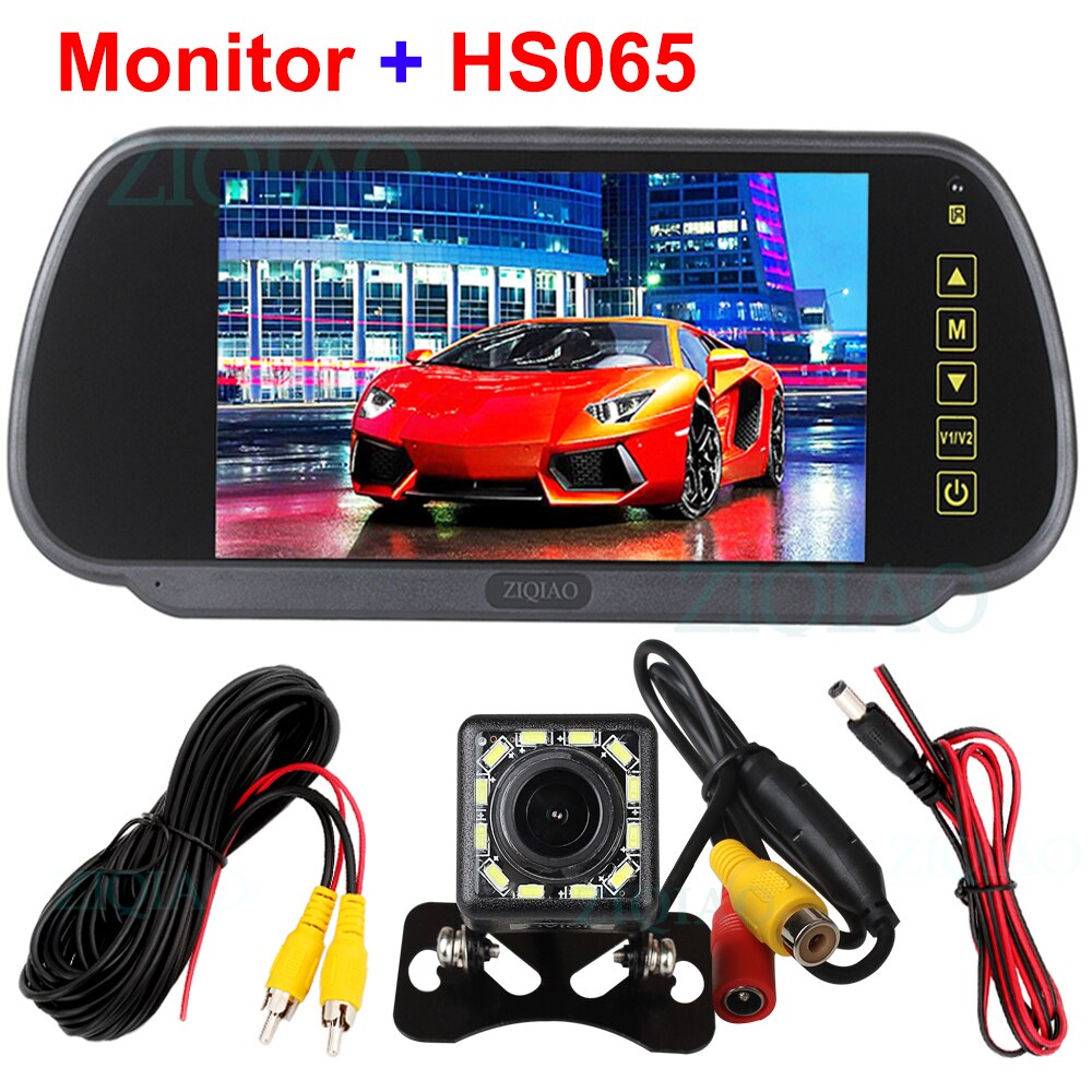 ZIQIAO 7 pouces TFT LCD kit de voiture miroir surveille moniteur de vue arrière de voiture: P07-HS065