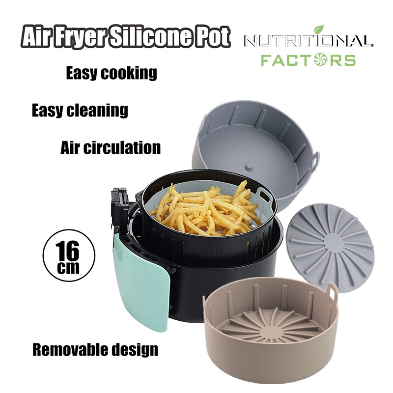 Air Fryer Silicone Pot Multifunctional Air fryers Oven Accessories Bread Fried Chicken Pizza Basket Baking Tray