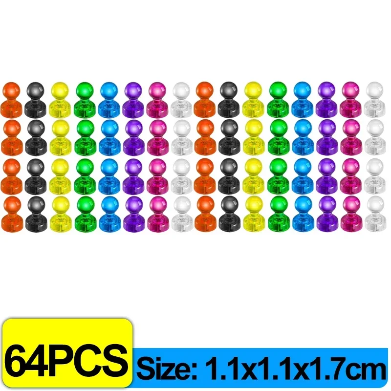 Magnet Pushpin Strong Neodymium Magnetic Thumbtack Refrigerator Sticker Kitchen Home Office Map Magnets Cone Push Pins: Red