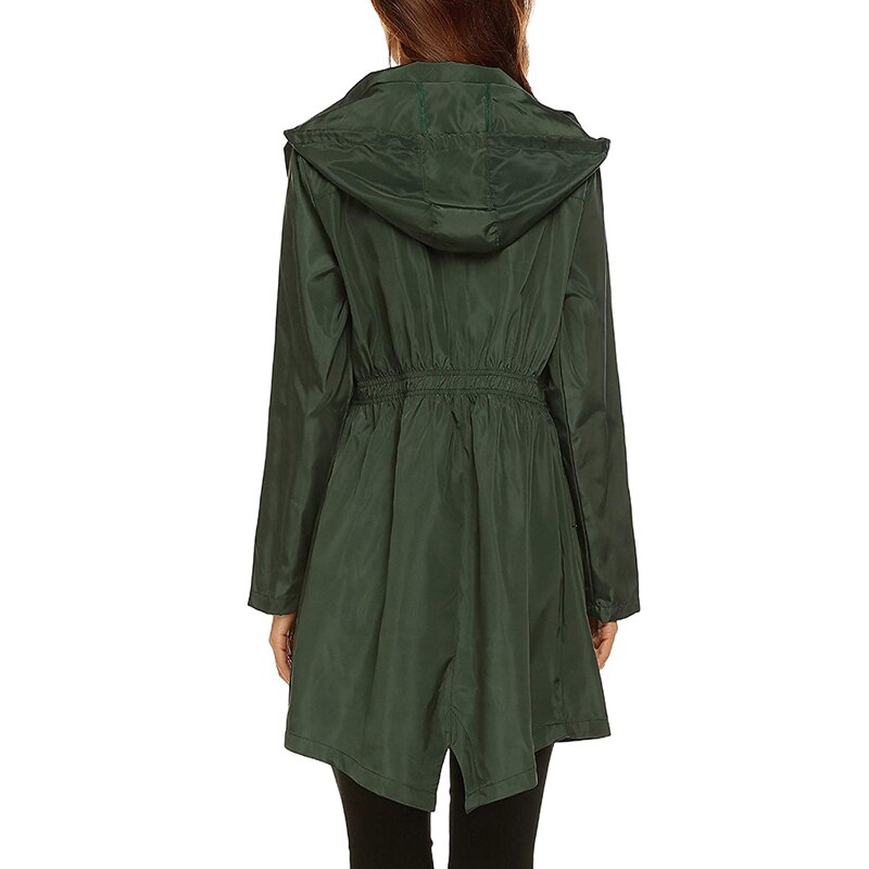 Women Waterproof Packable Hooded Jacket Outdoor Hiking Clothes Lightweight Raincoat