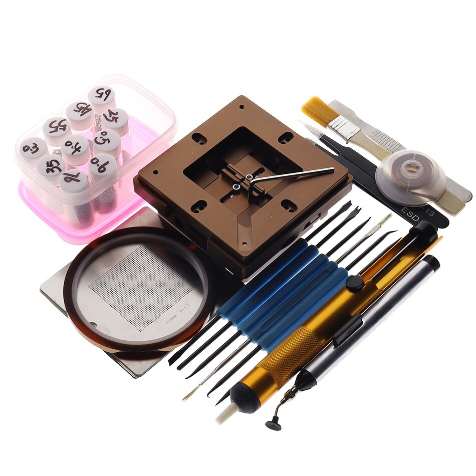 BGA Rework seat, universal BGA Jig Holder, 80/90mm BGA reball station with auto adjust and magnet Solder ball template