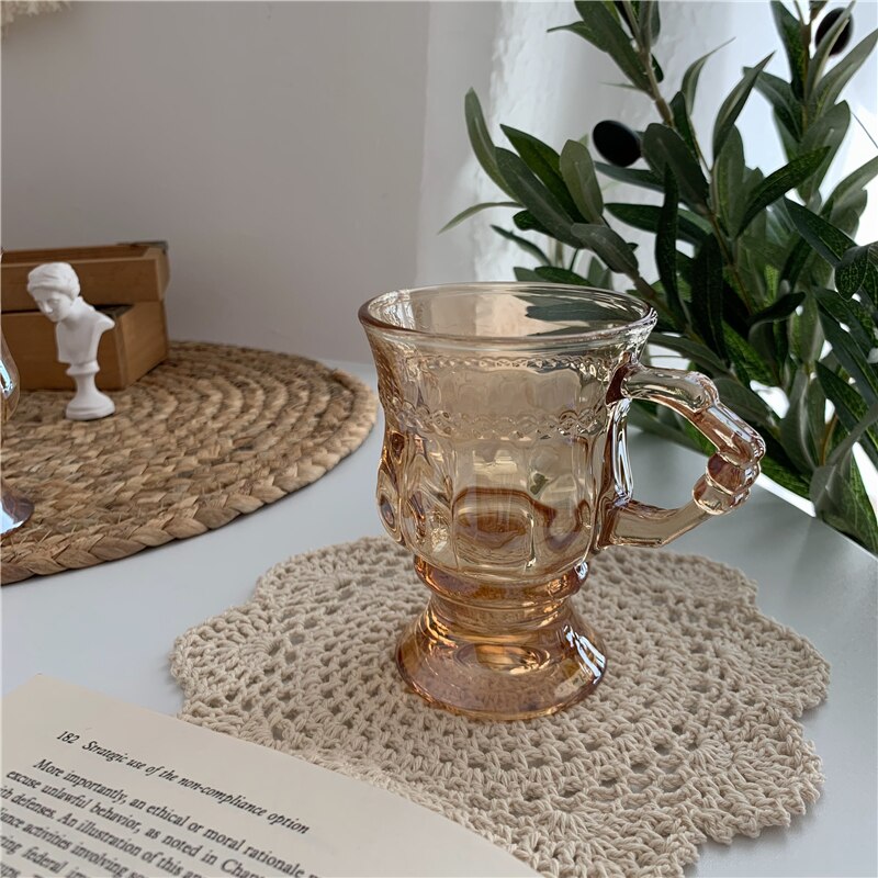 Präglad kaffeglaskopp mugg drinkware hemdekorationer